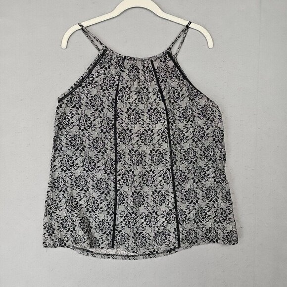 Solitare Top Womens S Black Bohemian Floral Strappy Tasseled Hippie Chic Beads - Picture 8 of 8